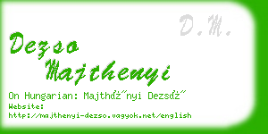 dezso majthenyi business card